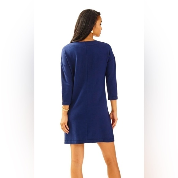 LILLY PULITZER UPF 50 + JOYCE DRESS IN TRUE NAVY - EUC - Picture 5 of 12
